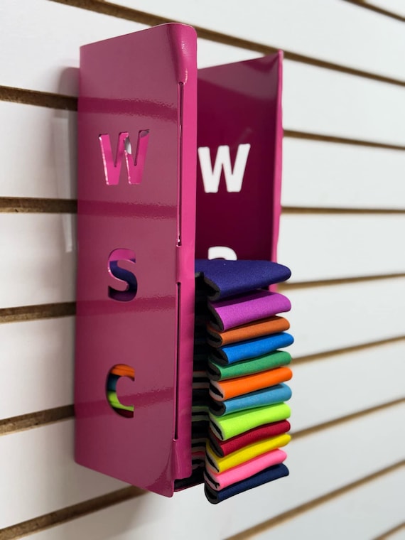Personalized Koozie Holder Dispenser: 16 Gauge Steel, Wall Mounted