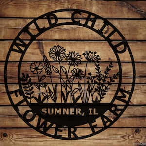 Wildflower Personalized Metal Sign