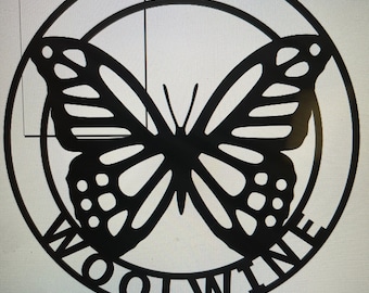 Letrero personalizado de mariposa