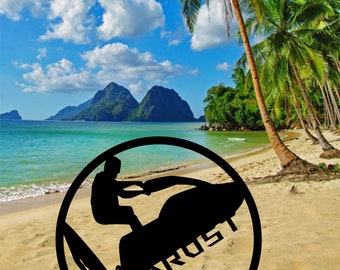 Letrero personalizado de moto acuática Wave Runner