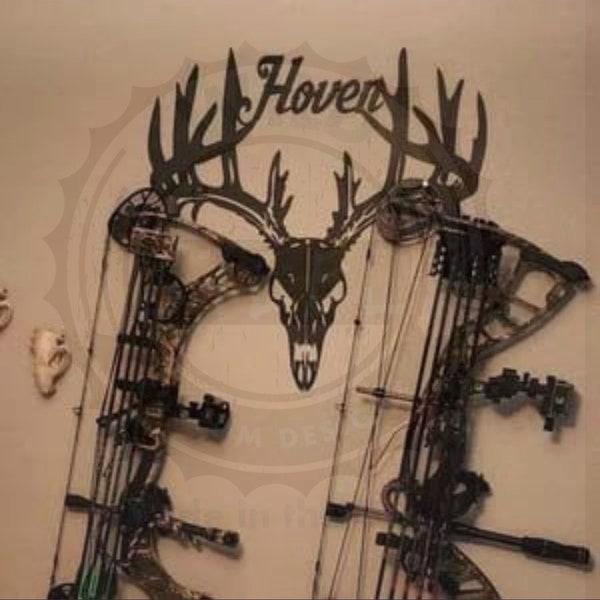 Custom made personalized metal bow holder