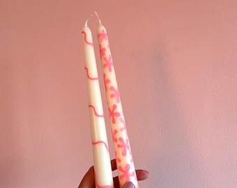 Squiggle Handpainted Candles