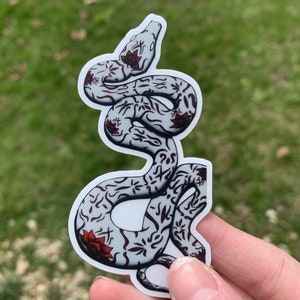 Lotus Snake Vinyl Sticker