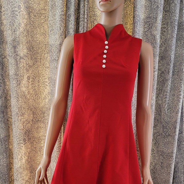 Stanton Jr. Petite Red Mini Dress with Button Detail - PLEASE READ Description for Condition Notes