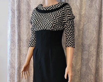 Vintage 1950 Black & White Dress