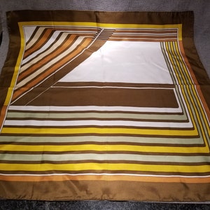 Vintage 70's Scarf Mid Century Modern 30 Square image 1