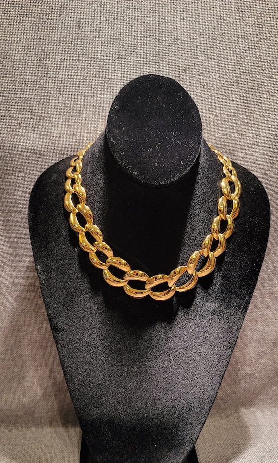 Napier Graduated Chunky Link Gold Plated Necklace 