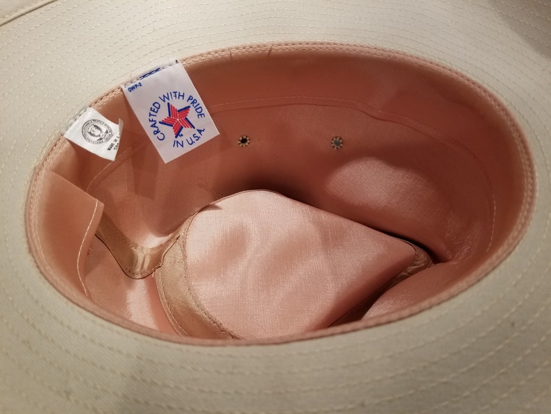 Vintage Canvas Fedora with Leather Band and Feathers Small