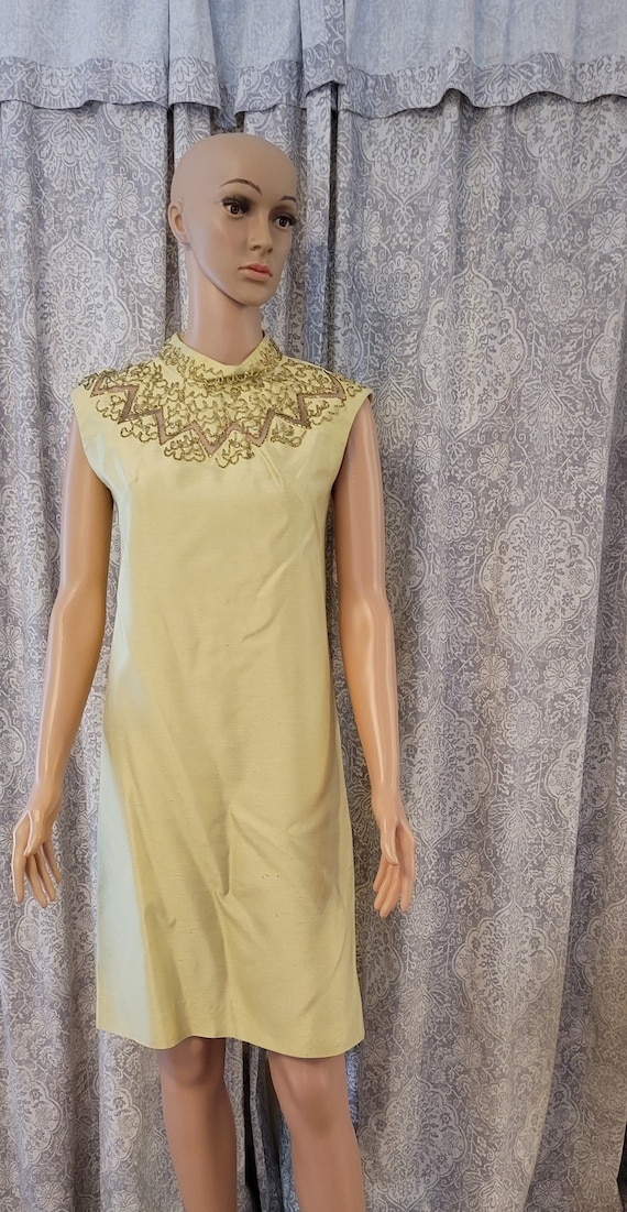 beaded mock neck dress Gorgeous Mock Neck Sheer Cloak Sleeves Mermaid Hem Beaded Formal Dress –  Temperanent main image 1