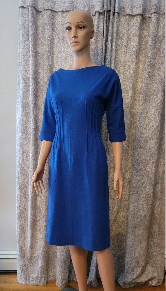 1950 blue dress Vintage 1950's 50s Turquoise BLUE Teal CHIFFON Organza Party Prom DRESS Gown S/M