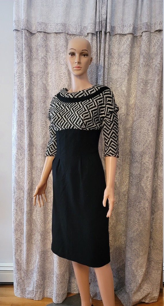 Vintage 1950 Black & White Dress