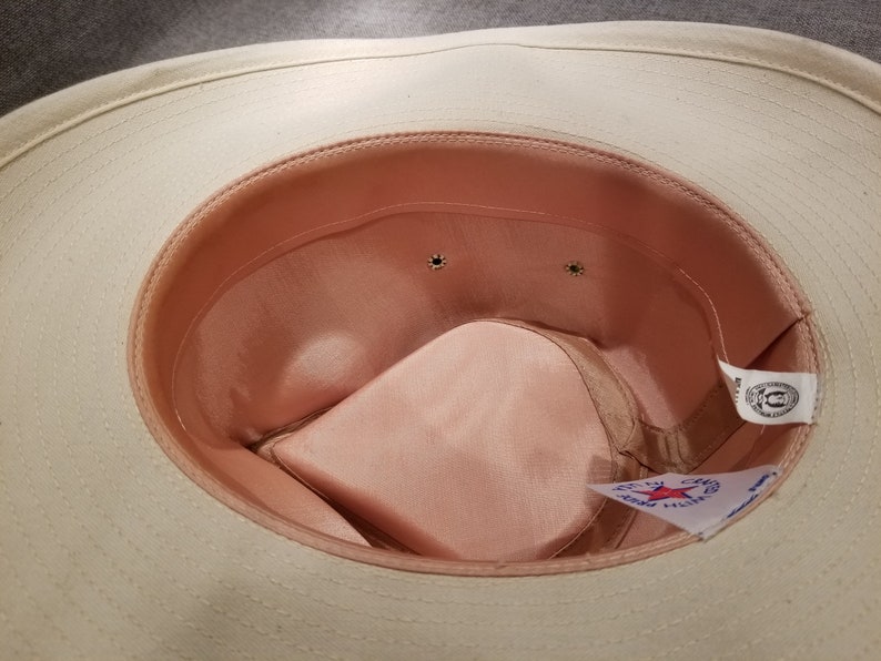 Vintage Canvas Fedora with Leather Band and Feathers Small
