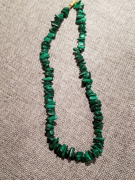 Malachite Chip Necklace 15 1 2 Length Etsy UK