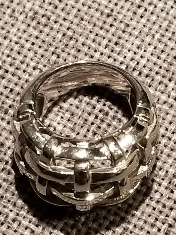 Chunky Steel Basket Weave Dome  Ring - Size 5 3/4 - image 7