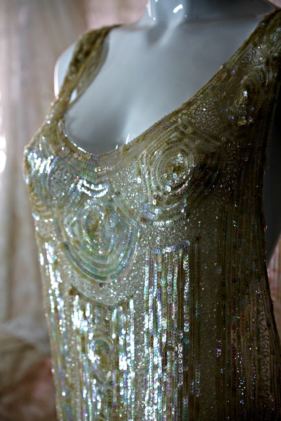 knee length dresses for ladies Portia and Scarlett PS24250 Long Formal Iridescent Sequin Prom Dress – The  Dress Outlet main image 1