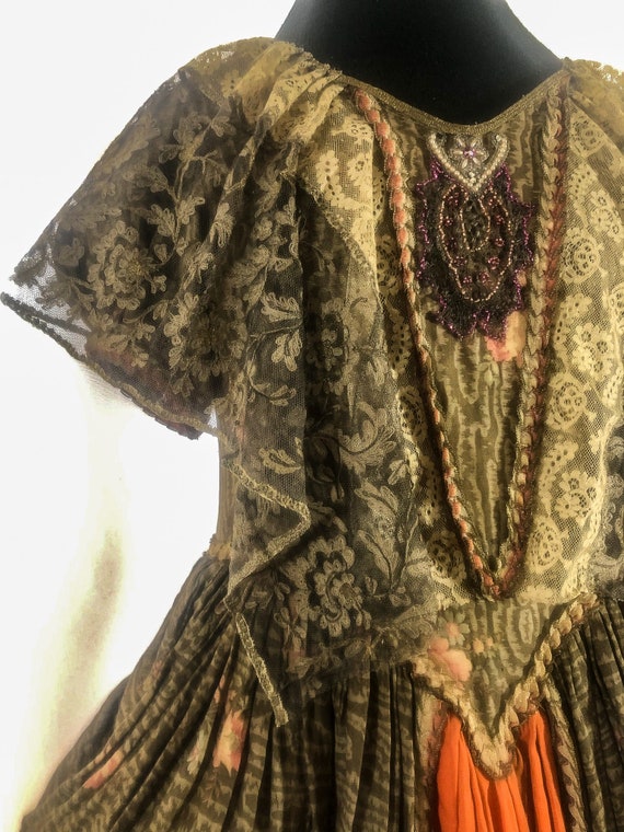 Antique 1920s dress, 18th century historic costum… - image 3