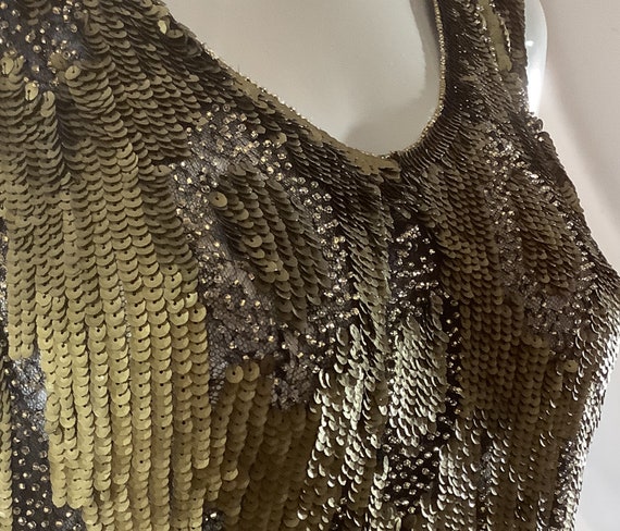 Antique 1920s beaded and sequined tabard gown: Th
