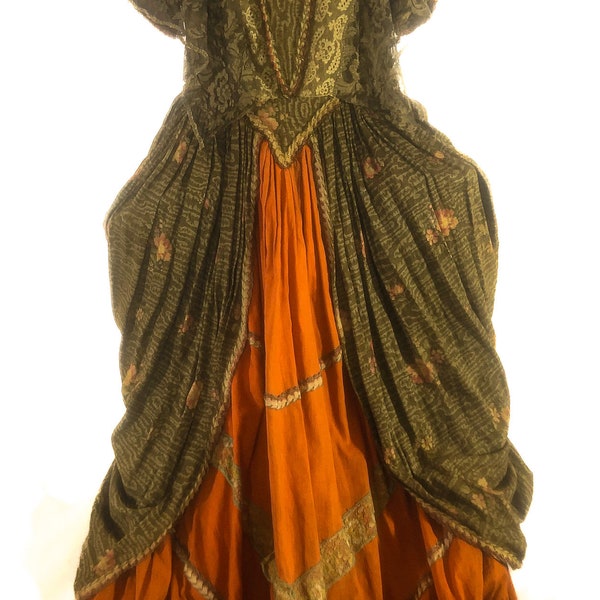 Antique 1920s dress, 18th century historic costume created for Hollywood movie