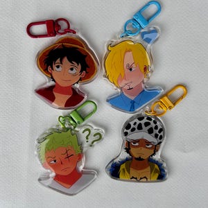 One Piece Acrylic Keychains (Luffy, Zoro, Sanji, Law)