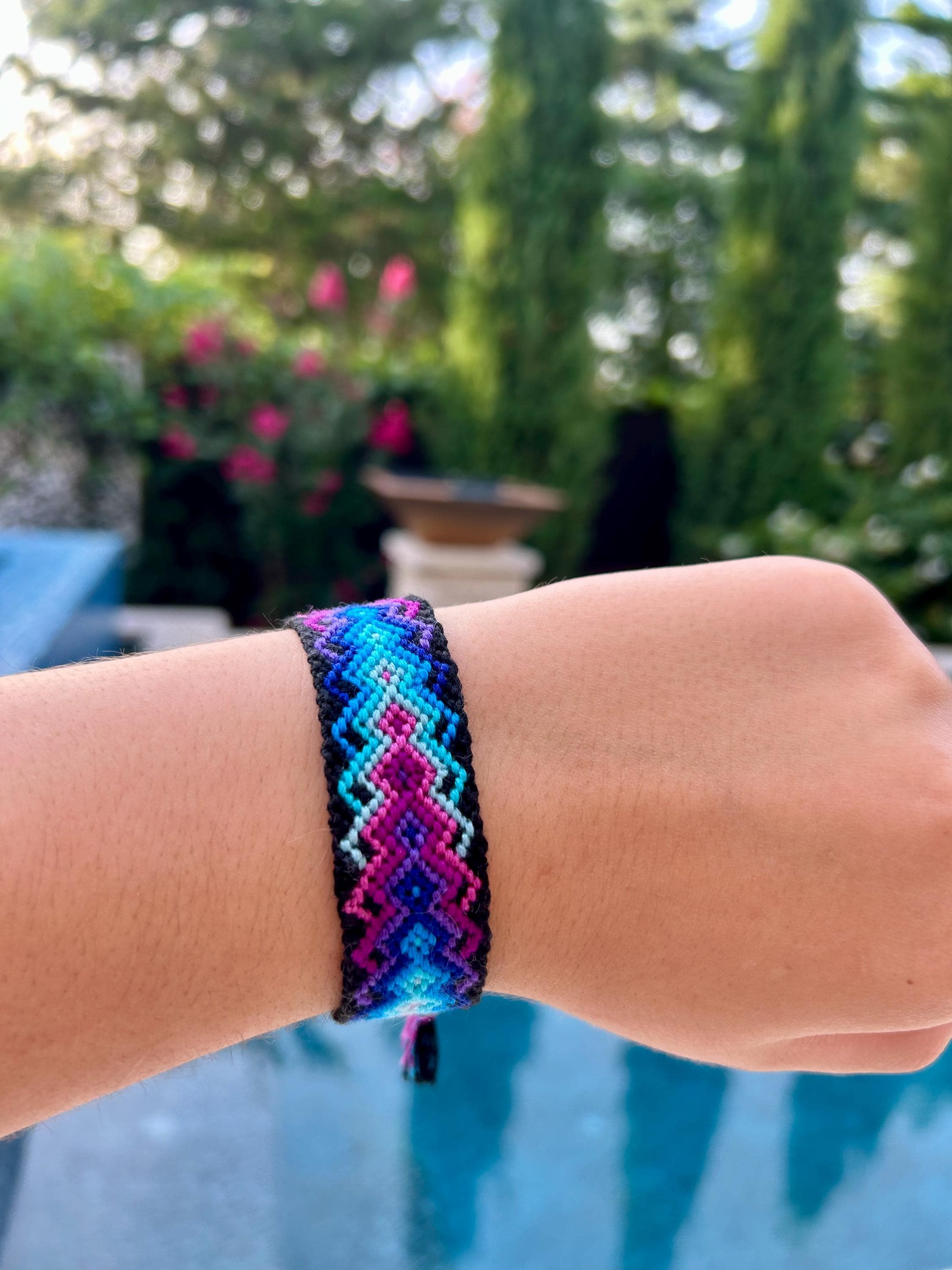 Galaxy Arrowhead Friendship Bracelet, Handmade Knotted Woven Boho