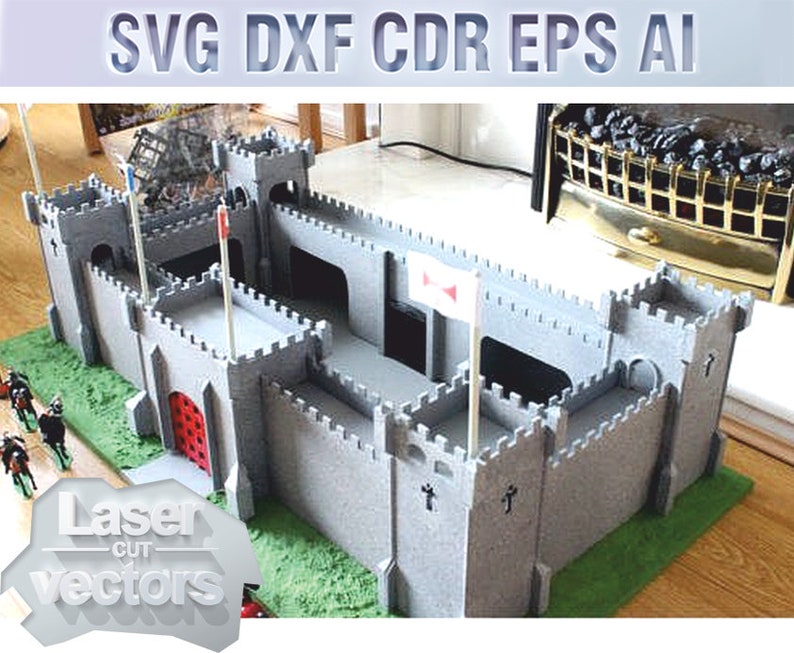 Download Castle. Laser cut file svg dxf wooden puzzle 3d puzzle cnc ...