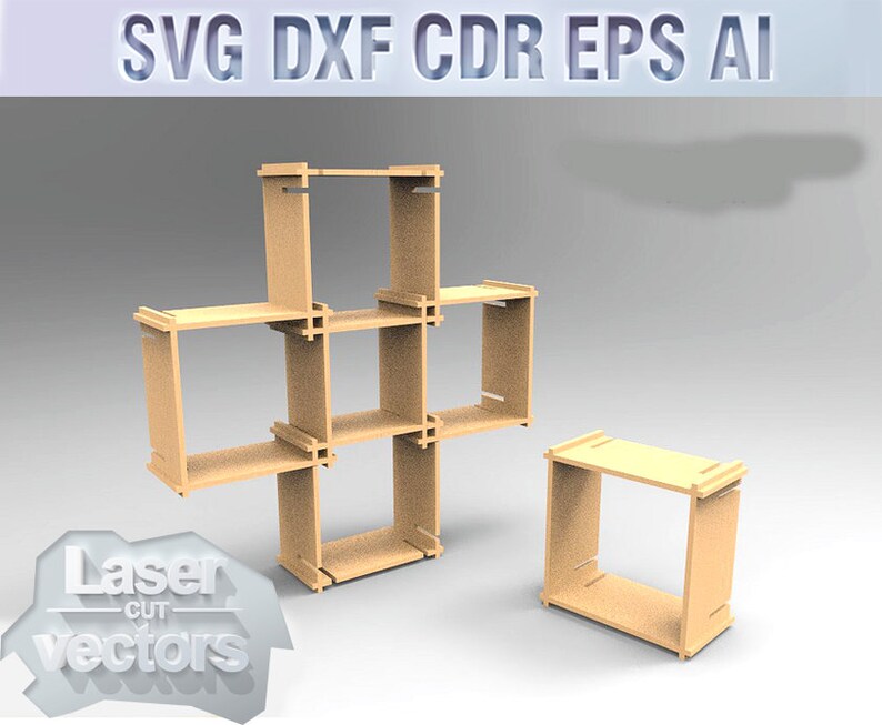Modular Shelf System. Laser Cut Svg Dxf Woodworking Plans Etsy