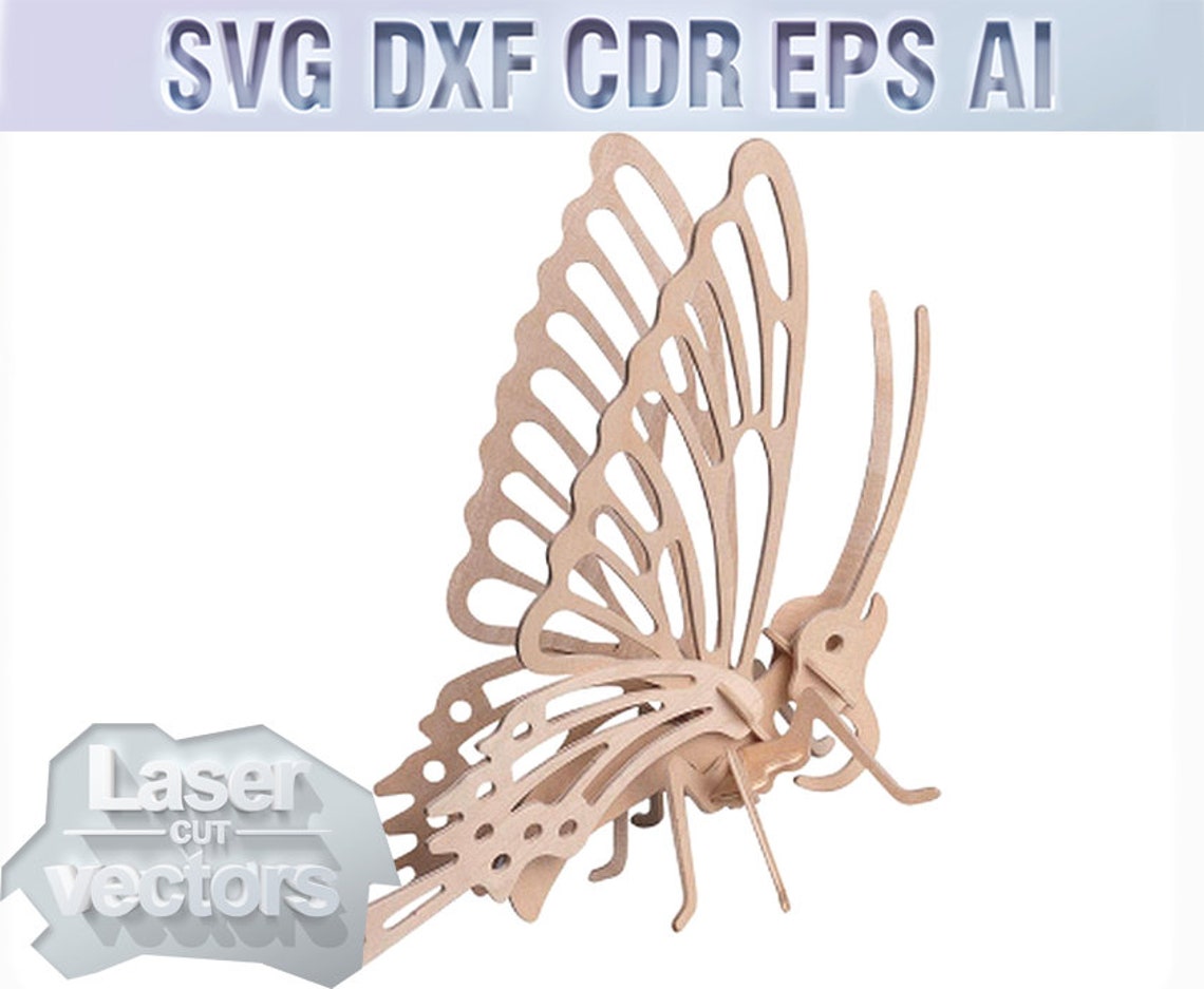 Butterfly. Laser Cut Vector Svg Dxf Cnc Plans Woodworking Etsy