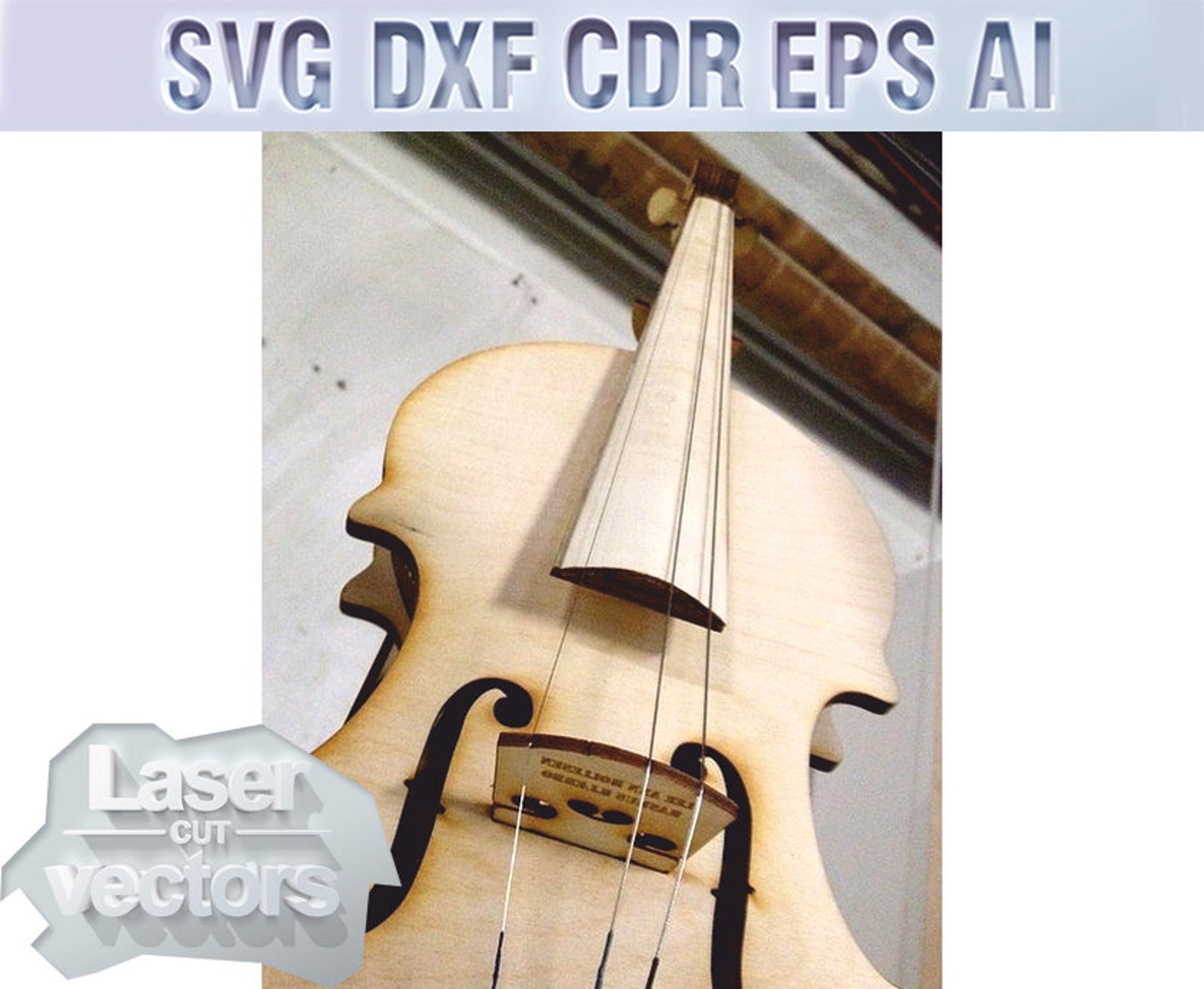 Violin. Laser Cut File Svg Dxf Lasercut Laser Cut Template Etsy