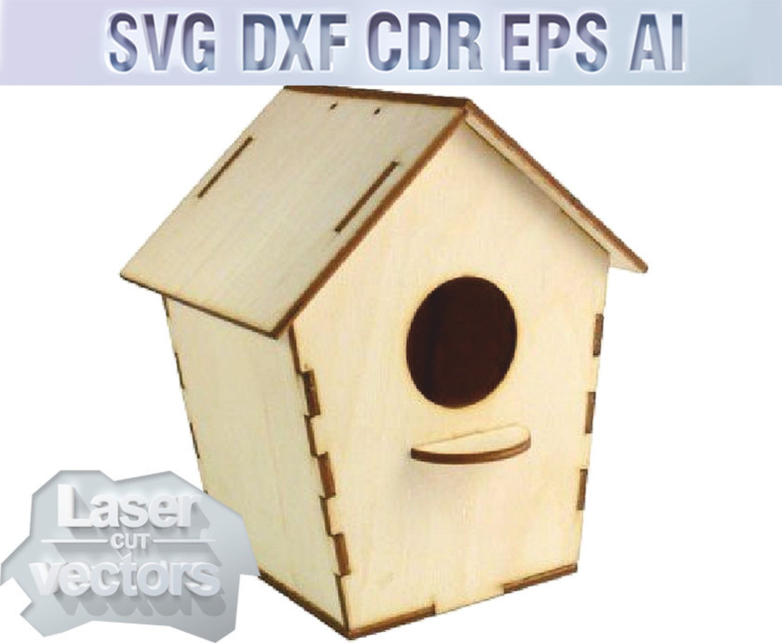 Birdhouse. Vector model svg dxf laser cut template cnc wood Etsy
