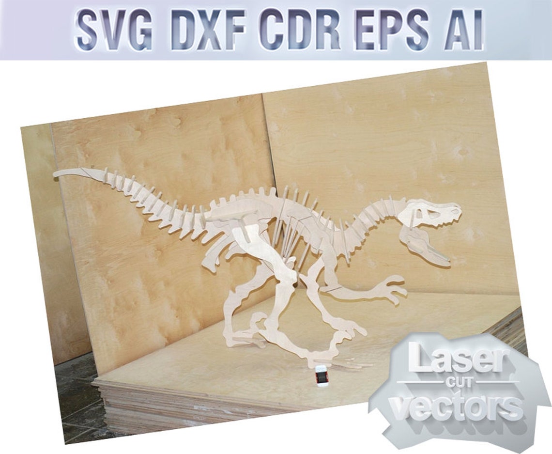 Dinosaur. Laser cut vector svg dxf woodworking plans cnc Etsy