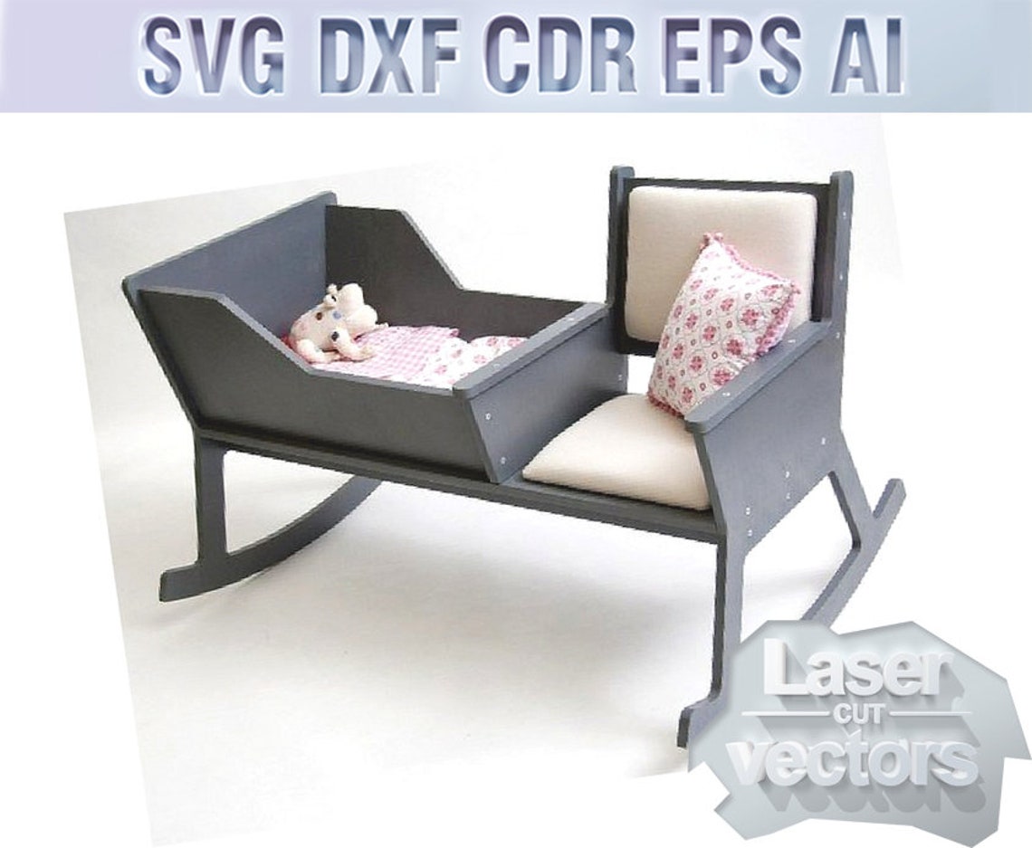 Rocking Crib for Baby. Vector Model Svg Dxf Lasercut Laser Etsy
