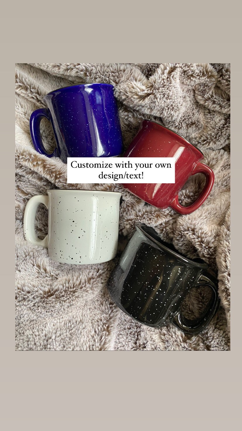 Customizable Campfire Stoneware Mugs, Custom Mug, Customized Mug