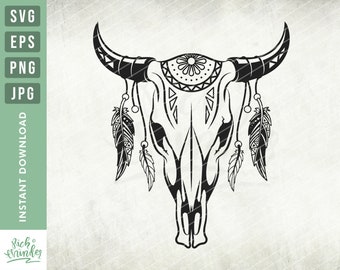 Download Mandala Cow Skull Etsy