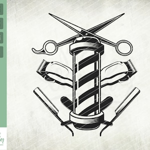 Barbershop SVG, Barbershop Brand SVG, Hair Stylist Svg, Barber Svg, Clipart, Files for Cricut, Cut Files For Silhouette, svg, Png, Eps