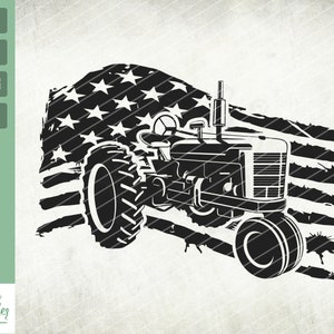 Us Farm Tractor Svg, Amerikaanse Tractor Svg, Farm Tractor Png, Tractor Clipart, Tractor Svg, AMERIKAANSE noodlijdende vlag svg, Tractor Cut Files, Farmer svg