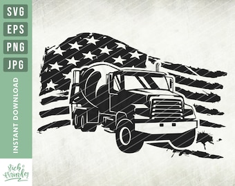 US Mixer Truck Svg File, Concrete Mixer truck Svg, Truck Driver svg, Mixer Truck Clipart, Cement Mixer Truck svg, Construction Truck, Truck
