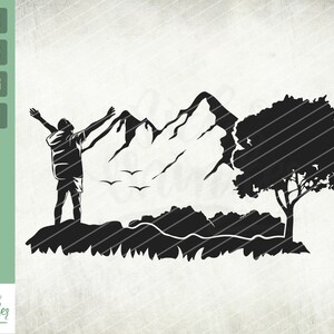 Berg kletter svg, Camping Svg, Berge Svg, Natur Trip Svg, Dankbarer Mann Svg, Natur Clipart, Cut File, Wandern Svg, Camping Svg