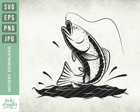 Download Salmon Fishing Svg Fishing Svg Fish Jumping Svg Fish Hook Etsy