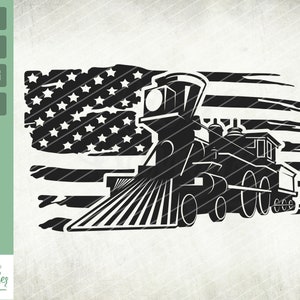Svg de tren de EE.UU., tren de vapor svg, motor de vapor SVG, locomotora SVG, clipart de tren, archivos de tren para cricut, archivos de corte de tren para silueta, svg