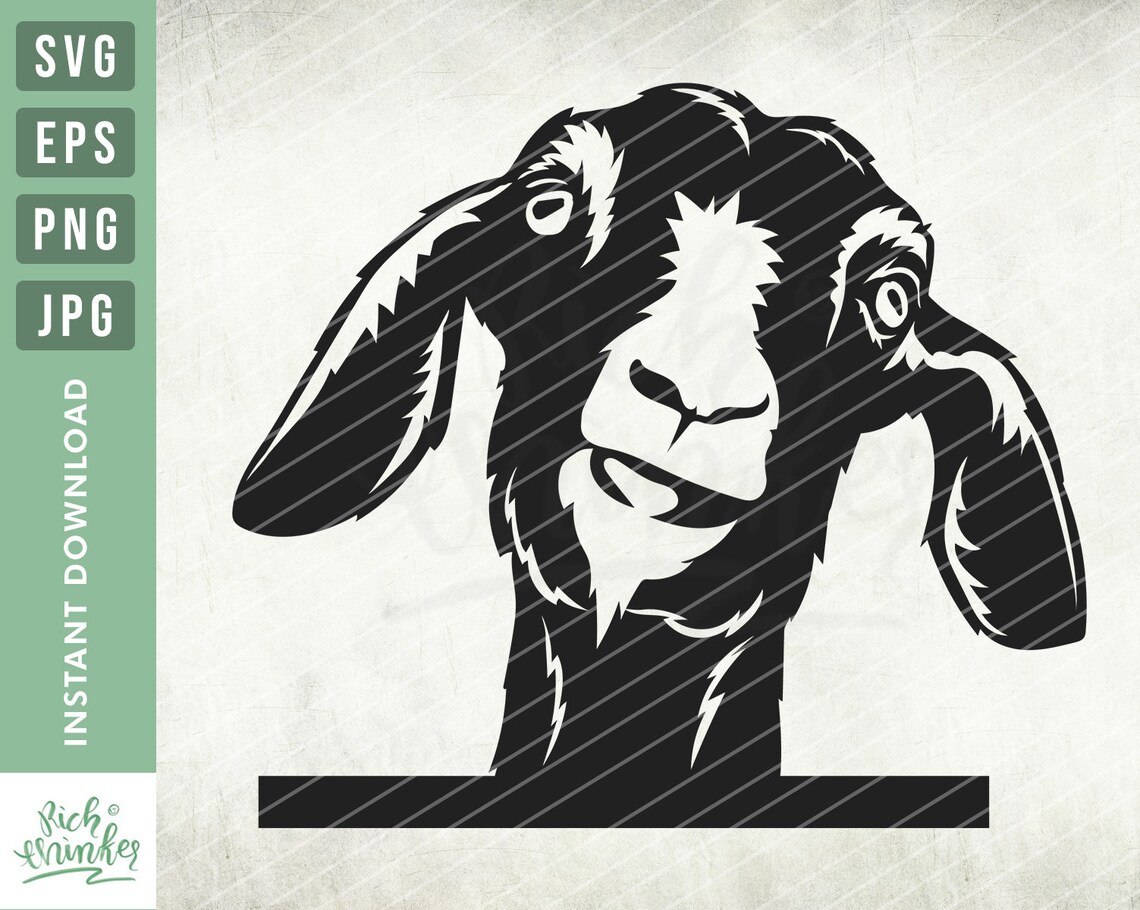 Cute Goat Face Svg Goat Svg Goat Illustration Goat Head Etsy