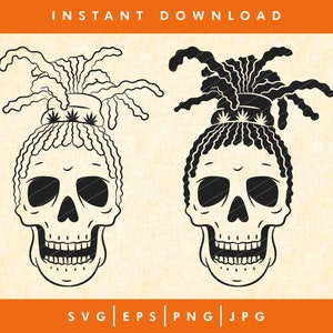 Rasta skull svg, Rasta Dreads svg, Jamaica Man svg, Rastafarian svg, Dreadlocks svg, Caribbean SVG .PNG Vector Clipart Circuit Cut Cutting