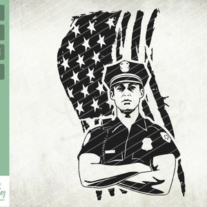 Distress US flag Police officer svg, Policeman svg,Dad Cop svg. NYPD officer svg, Vector art, Digital, png, jpg Clipart Vector Cut Cutting
