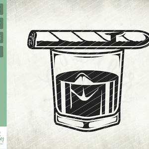 Whiskey Svg, Scotch Svg, Cigar svg, Whiskey Glass SVG, tobacco svg, Alcohol Files for Cricut, Cut Files For Silhouette, Printable, Svg, Png