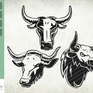 Ox bull head svg, Bull Svg, Cattle Svg, Rancher Svg, Ox Svg, Bull Clipart, Bull Files for Cricut, Bull Cut Files For Silhouette, Svg, Png