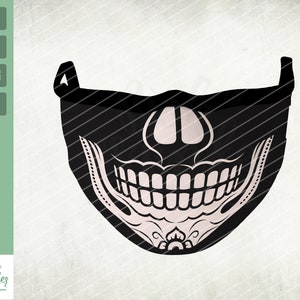Sugar Skull face mask svg, Sugar Skull svg, Skeleton mask, Skull svg, Funny face mask Design Cricut File, Digital Download Cut Cutting Files