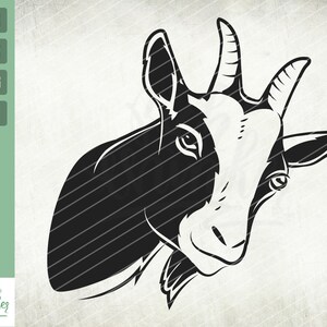 Peeking Goat face svg, Goat Svg, Goat Illustration, Goat head Svg, Boer goat svg file, Goat Png, Farm Animal Svg, Goat Cut File, Goat Vector