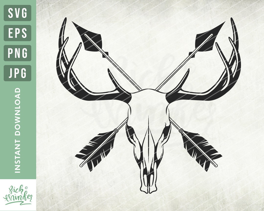 Deer Skull Svg, Deer Hunting Svg, Arrow Svg, Hunting Svg, Hunting Deer