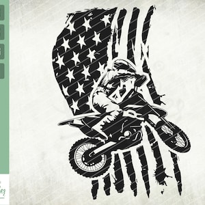 Amerikaanse nood vlag Motocross Svg, Motorcycle Racing Svg, Dirt Bike Racing Svg, Papa raider svg, Motor Racing Svg, Motorcross svg, Cut Files