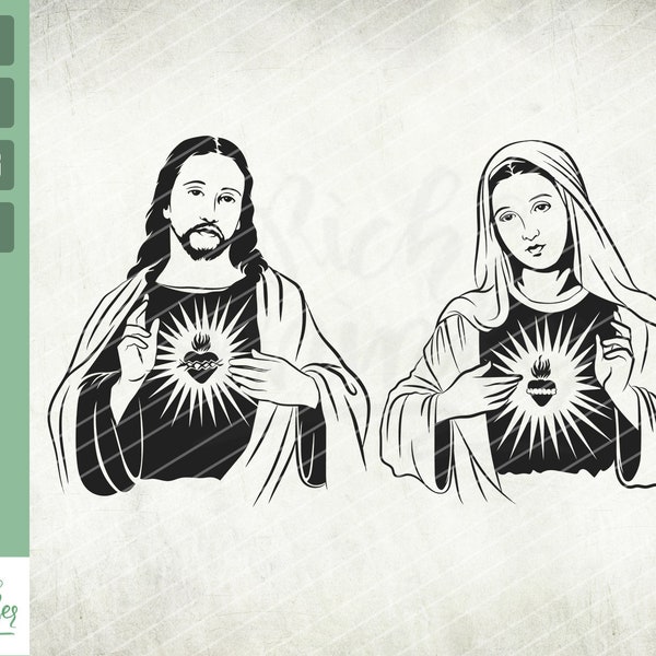 Virgin Mary Svg, Jesus Christ Svg, Heart of Mother Mary, Sacred heart of Jesus Svg, Mother of God Design, Church Svg, Religious Svg, png