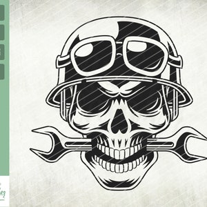 Skull Mechanic Svg, Mechanic Svg, Mechanic Shirt, US Mechanic Svg, Wrenches Svg, Hard Hat svg, Mechanic Skull, Cut Files, svg, eps, clip art